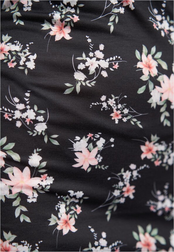 Kurzes Viskose Trägerkleid mit Blumen Print-5