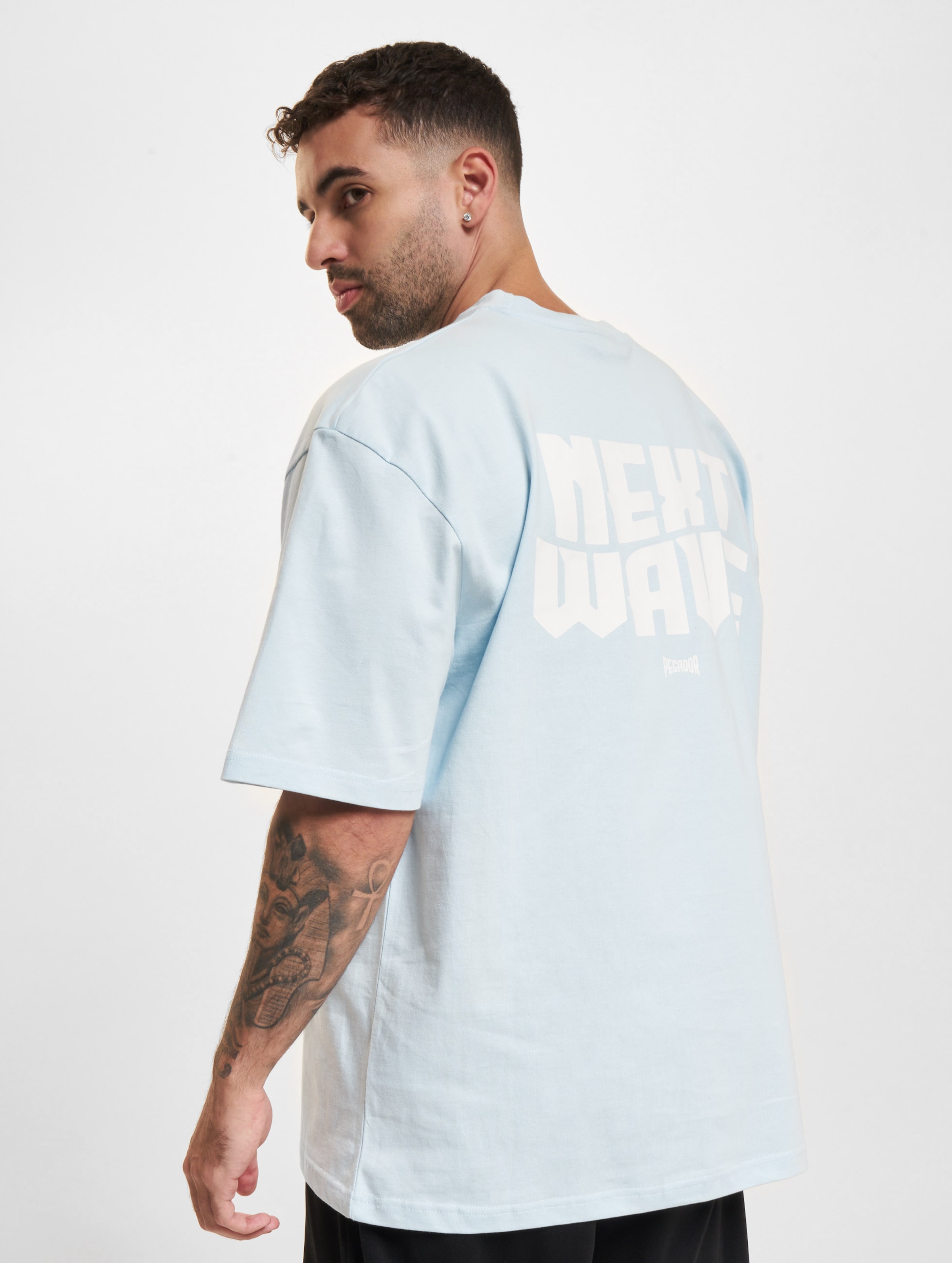 PEGADOR Dacko Oversized T-Shirts Männer,Unisex op kleur blauw, Maat M