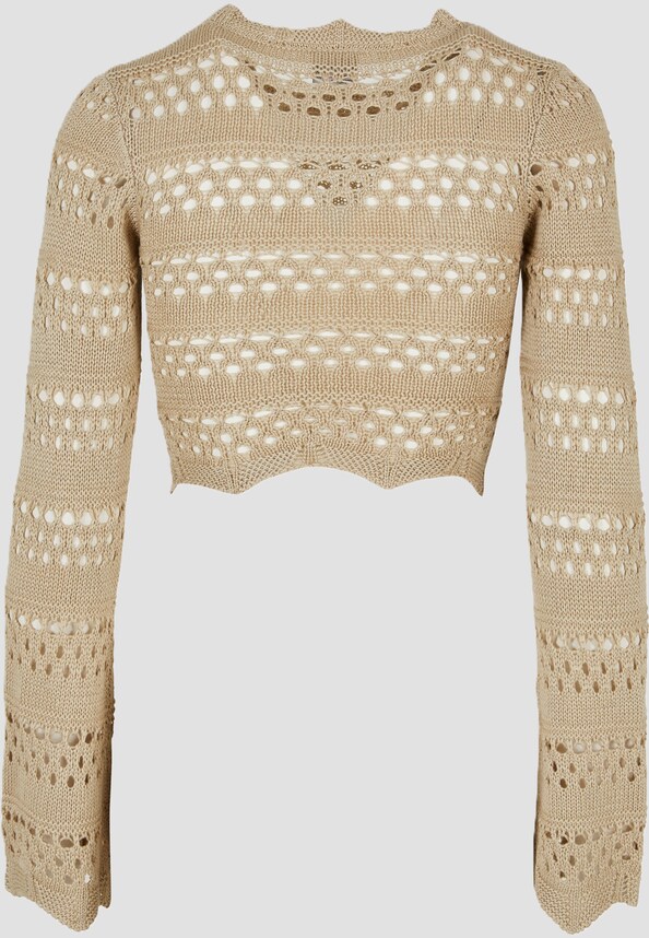 Ladies Cropped Crochet Knit-3