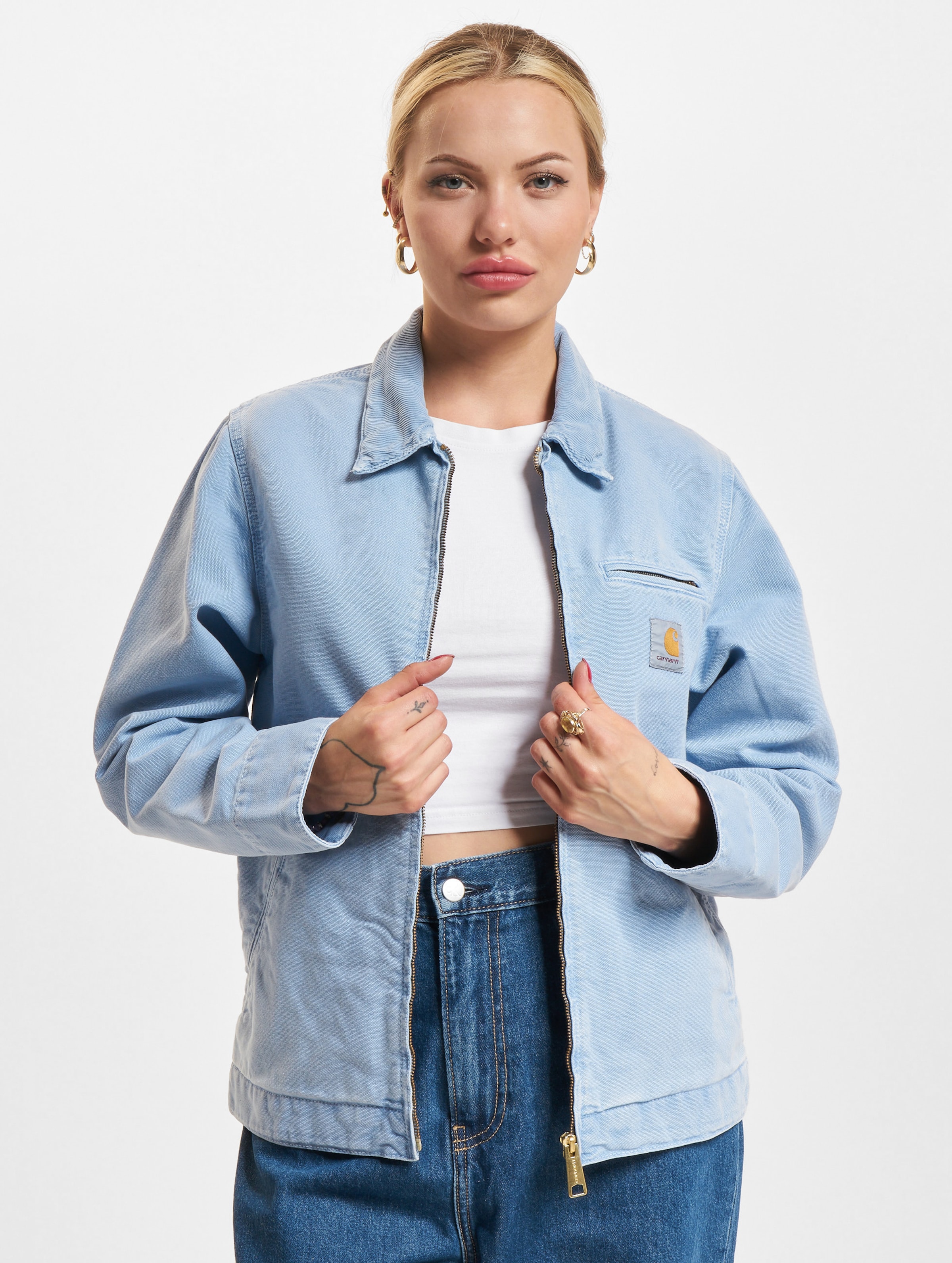 Carhartt WIP Detroit Freizeitjacke op kleur blauw, Maat XS