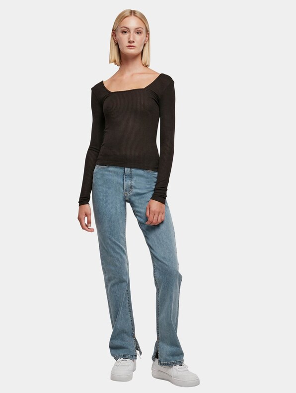 Ladies Rib Squared Neckline-5