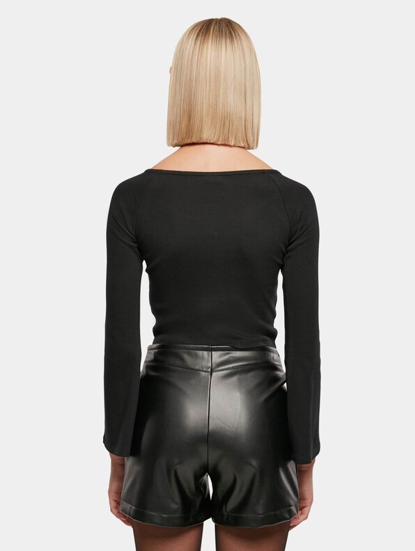 Ladies Short Rib Wide V-Neck-1