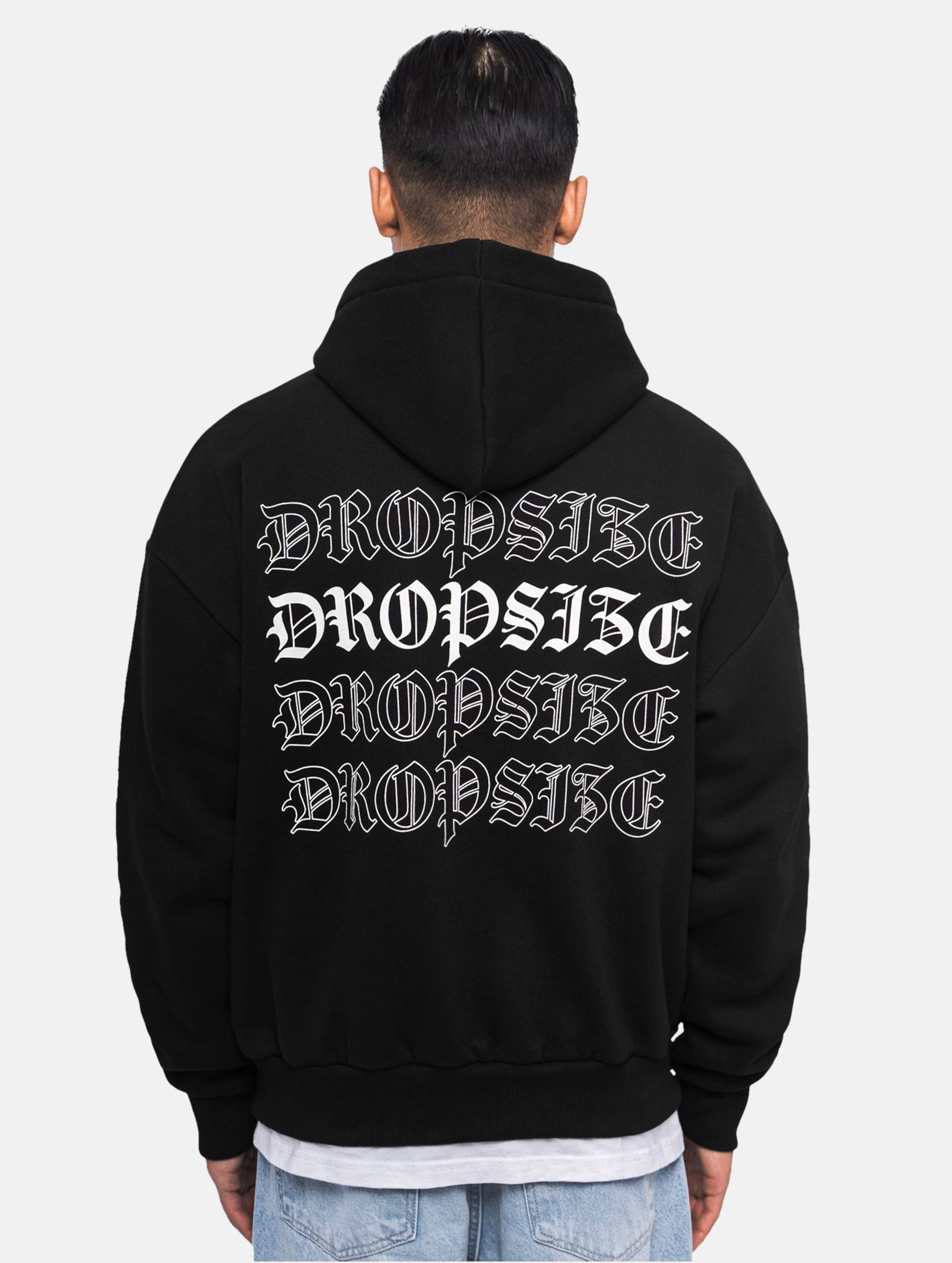 Dropsize Heavy Oversize Quatro Hoodie op kleur zwart, Maat XS