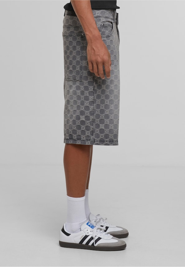 PEQUS Aether Monogram Denim Jorts-3