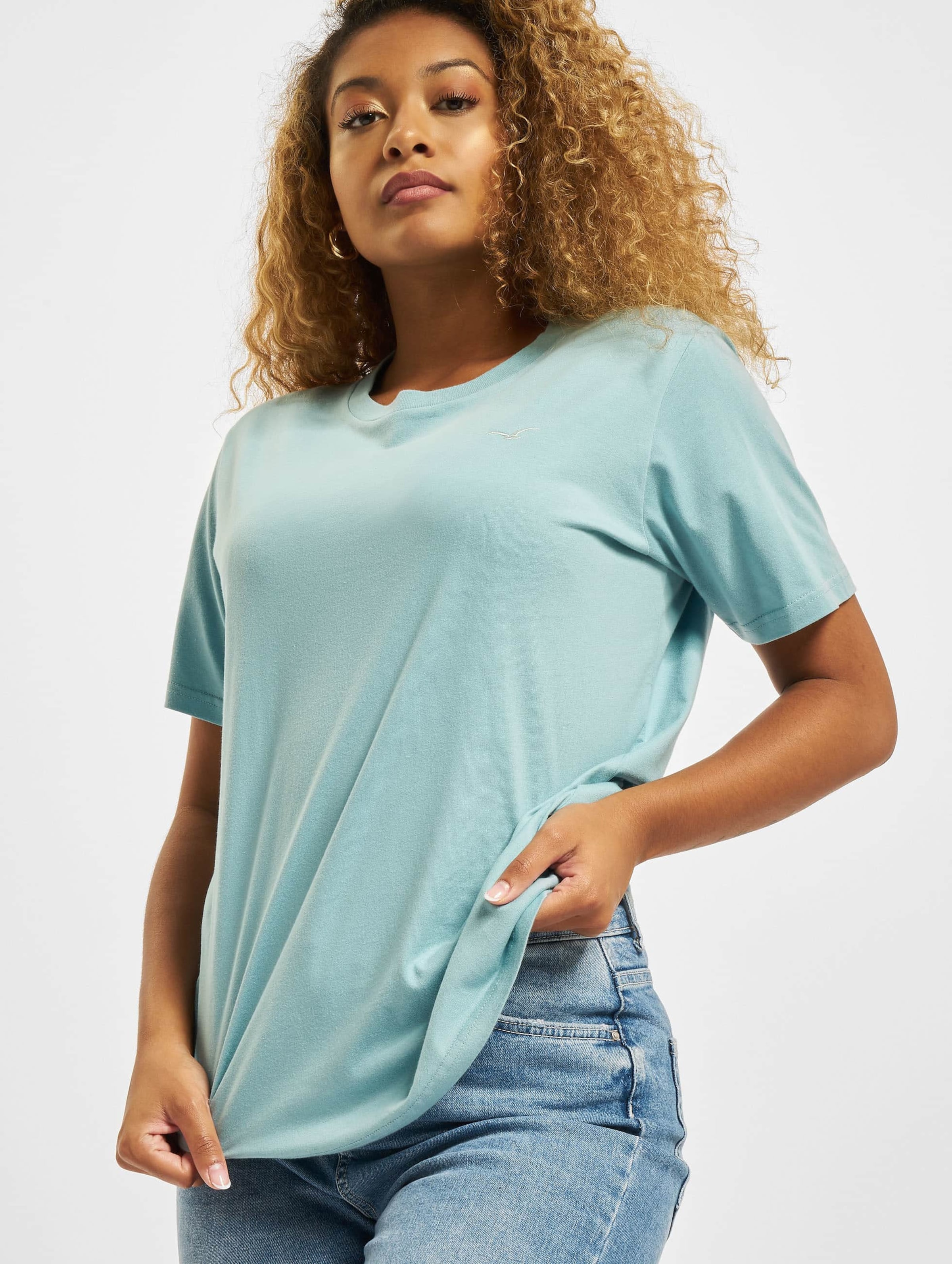 Cleptomanicx Ligull Basic T-Shirt Vrouwen op kleur blauw, Maat XS