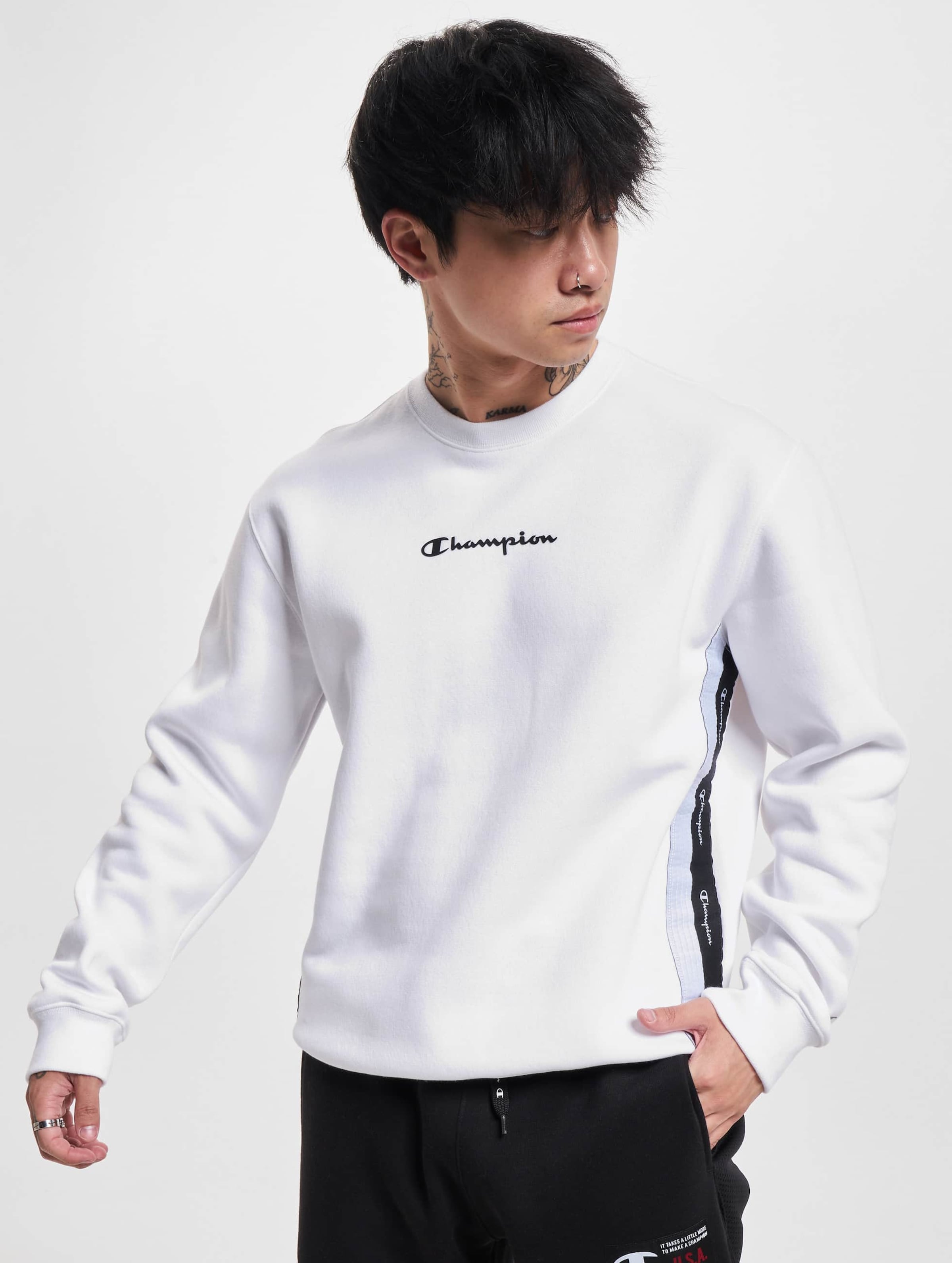 Champion sweater with champion all over it clearance price