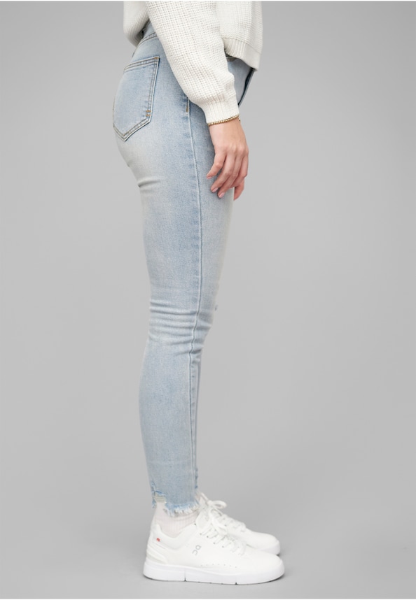 High-Waist Skinny Jeans Hose mit Destroy Details 5 Pockets-3