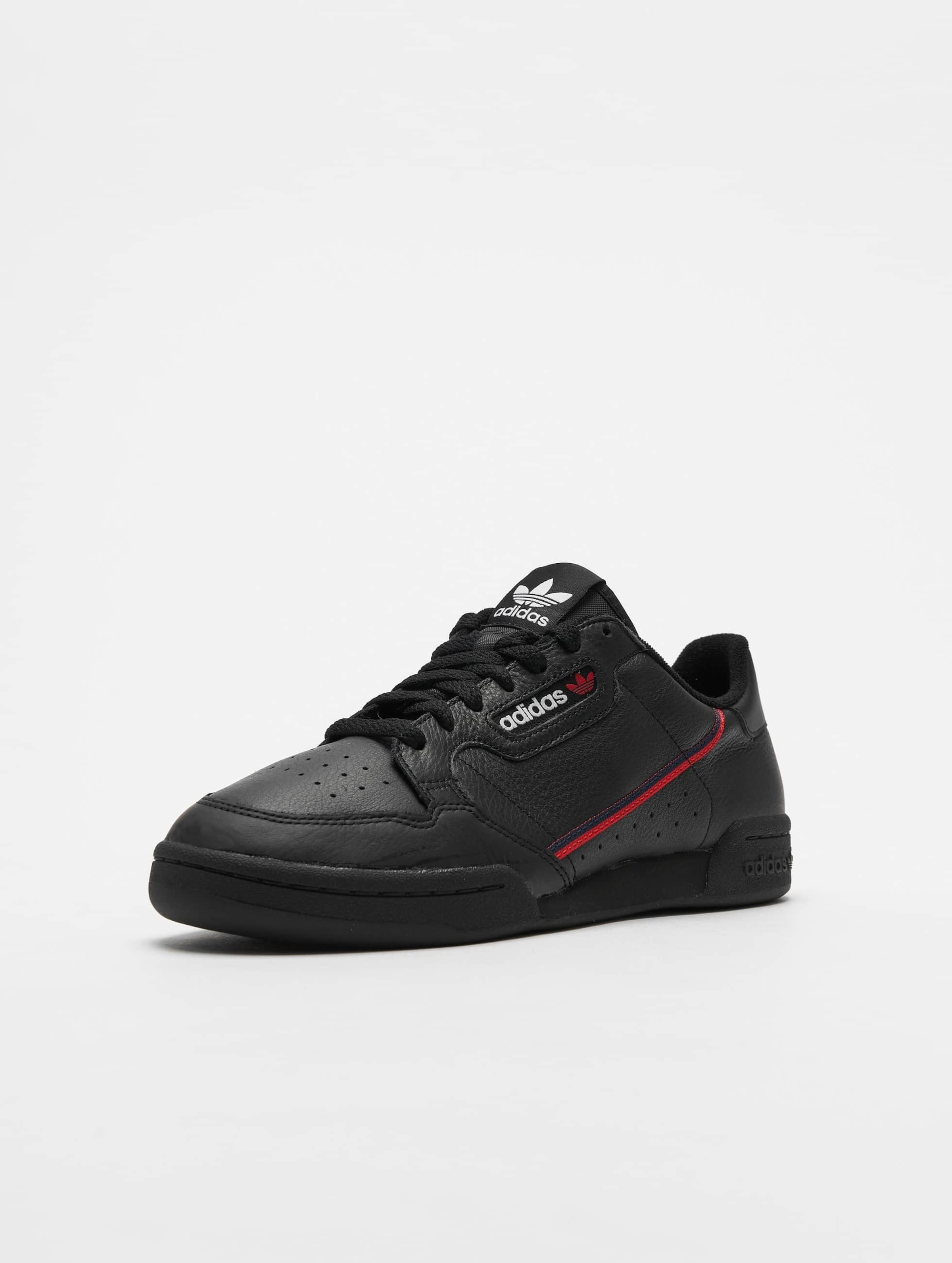 Adidas black & sale red continental 80 trainers