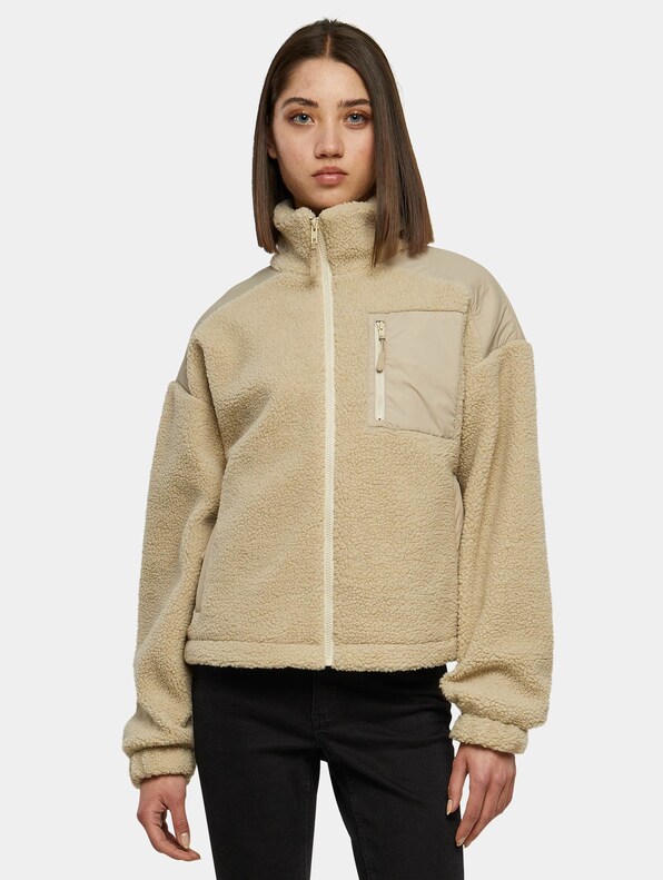 Urban Classics Ladies Sherpa Mix Winterjacken-0