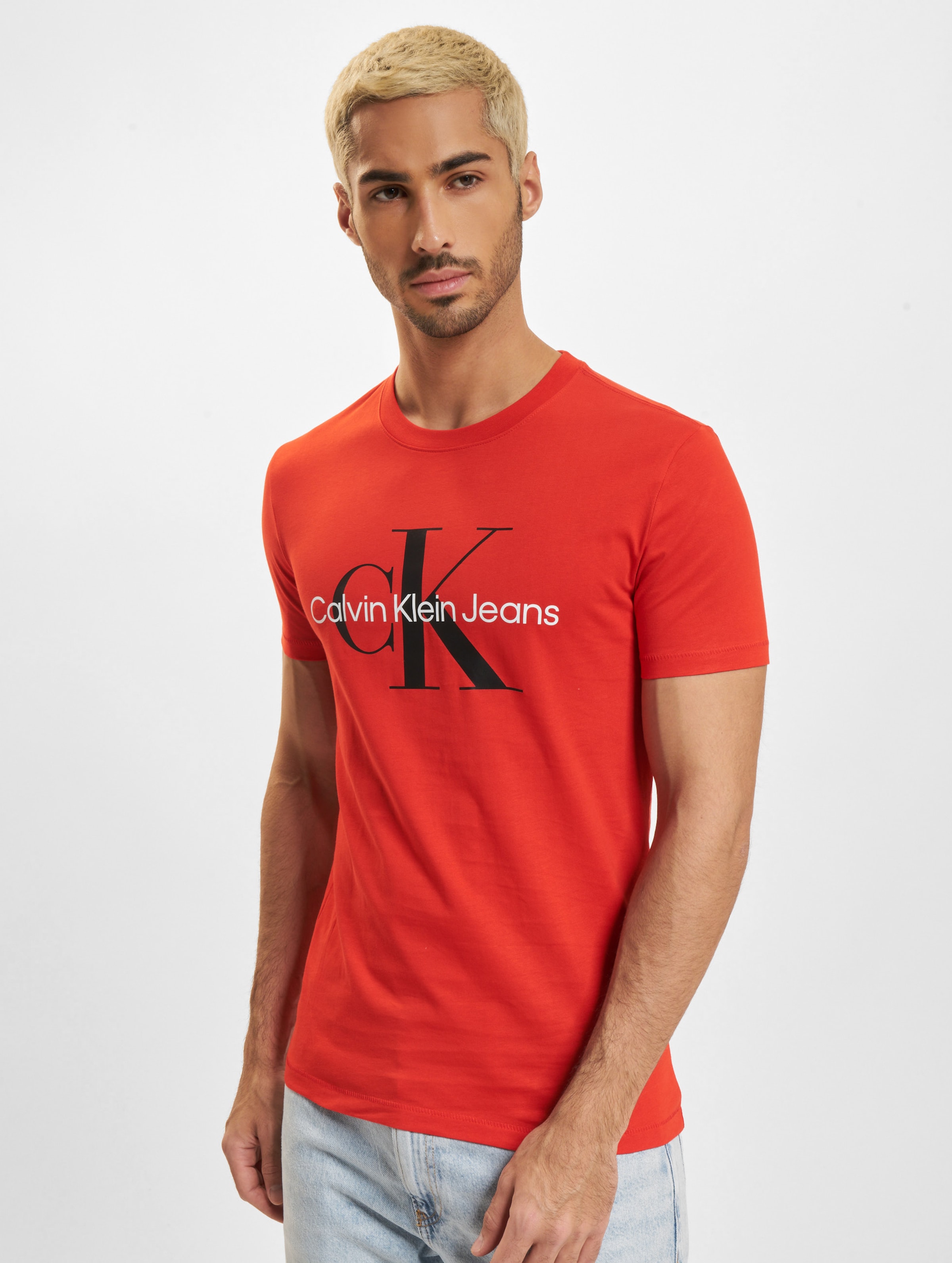 Calvin Klein Jeans Seasonal Monologo T-Shirt Männer,Unisex op kleur rood, Maat L