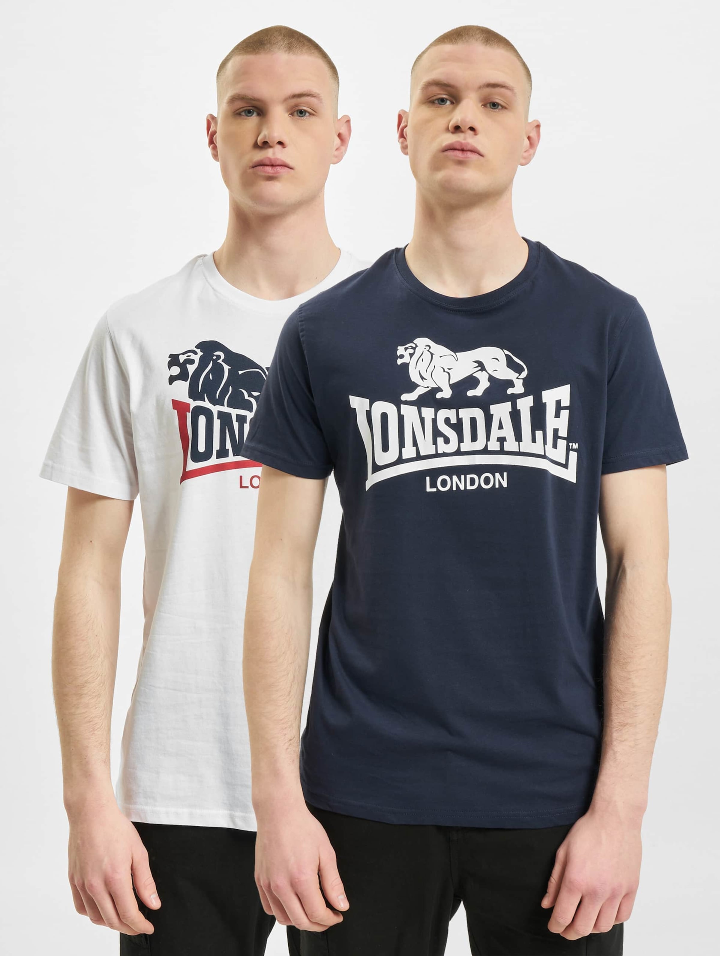 Lonsdale London Loscoe 2-Pack T-Shirt Mannen op kleur wit, Maat XS