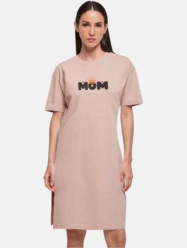 Ladies Mothers Day - Queen Mom Organic Oversized Slit Tee-0