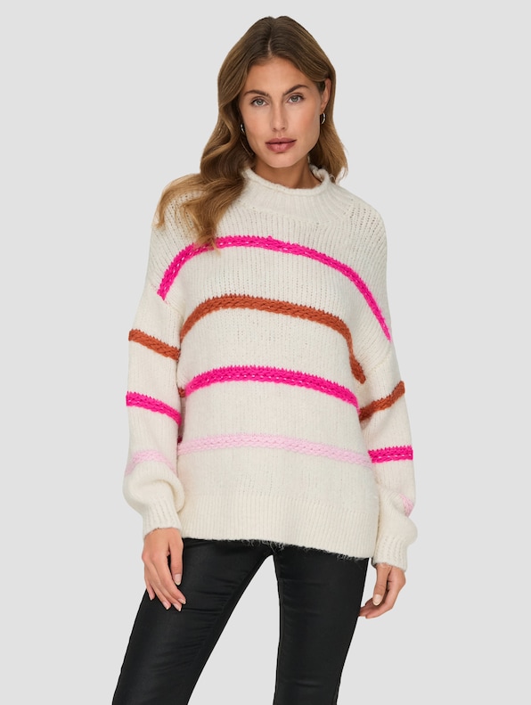 My Stripe High Neck Knit -2