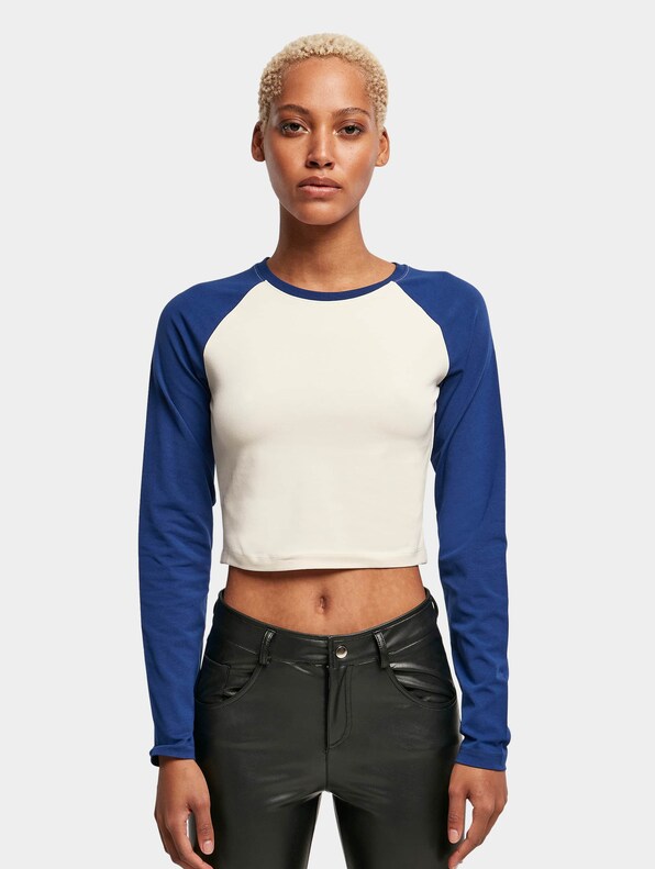 Ladies Organic Cropped Retro Baseball-2