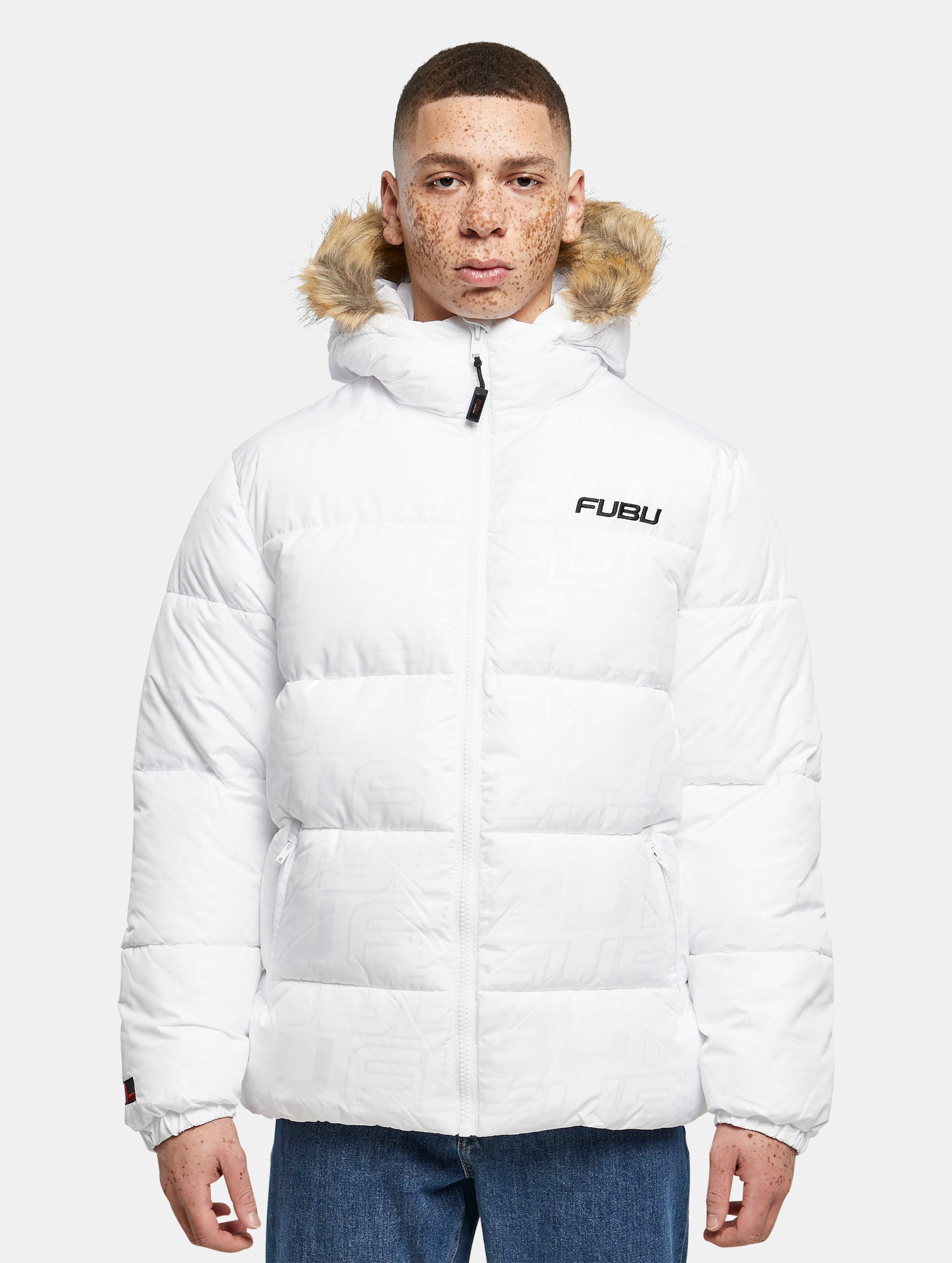 Fubu FUBU Corporate AOP Puffer Jacket Männer,Unisex op kleur wit, Maat XXL