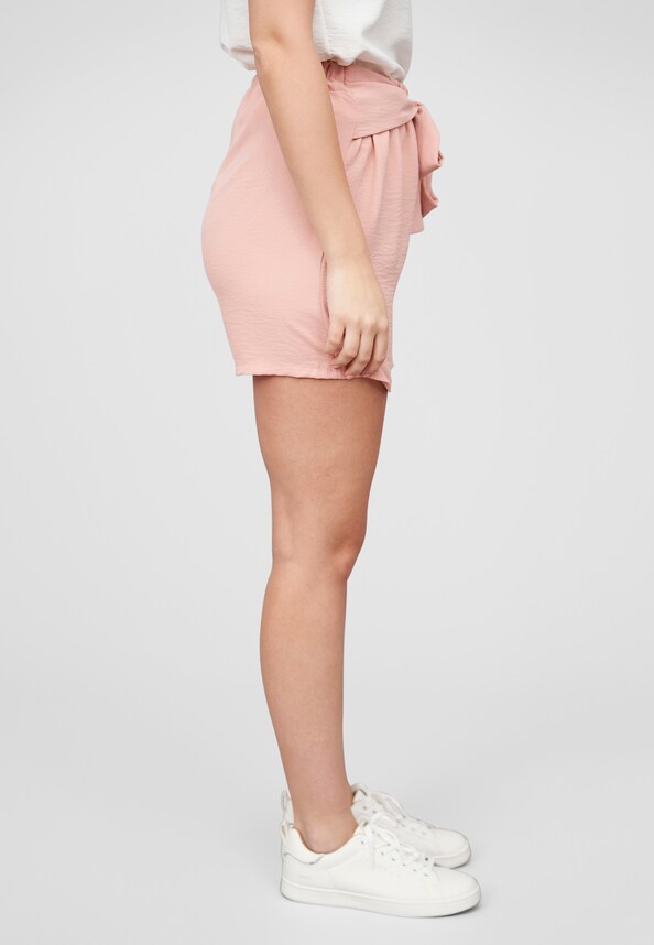 Cloud5ive Damen Shorts mit Deko-Bindegürtel u Elastikbund-3