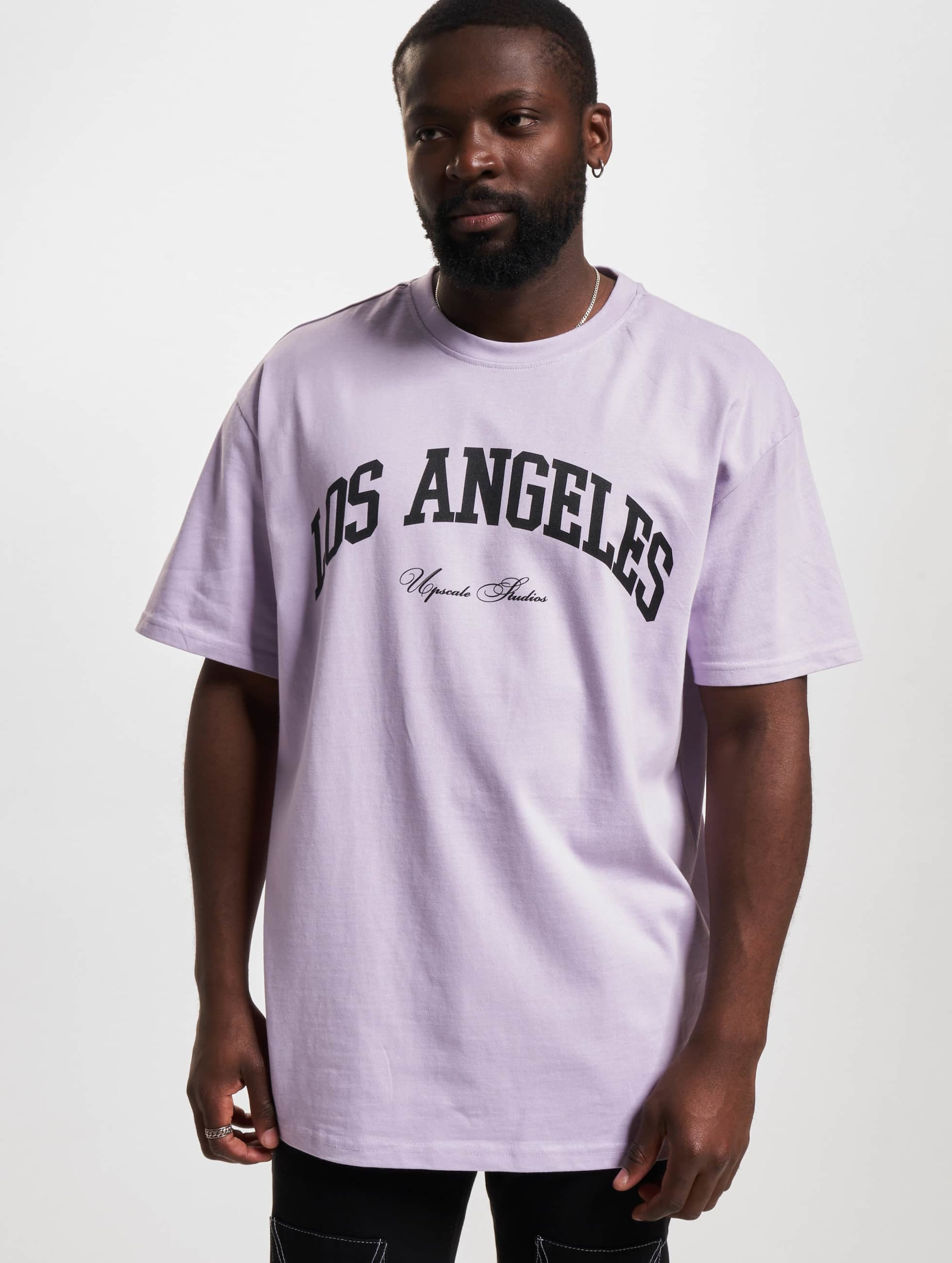 Mister Tee Upscale L.A. College Oversize T-Shirt Männer,Unisex op kleur violet, Maat XL