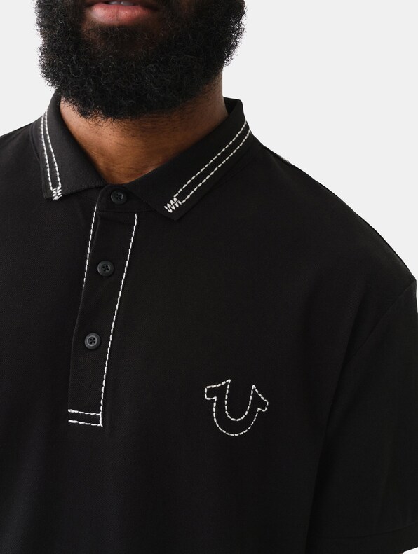 True Religion RELAXED BIG T EMBRO PIQUE POLO-5