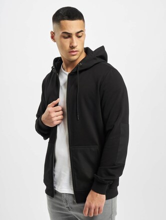 Fabric Mix Zip Hoody