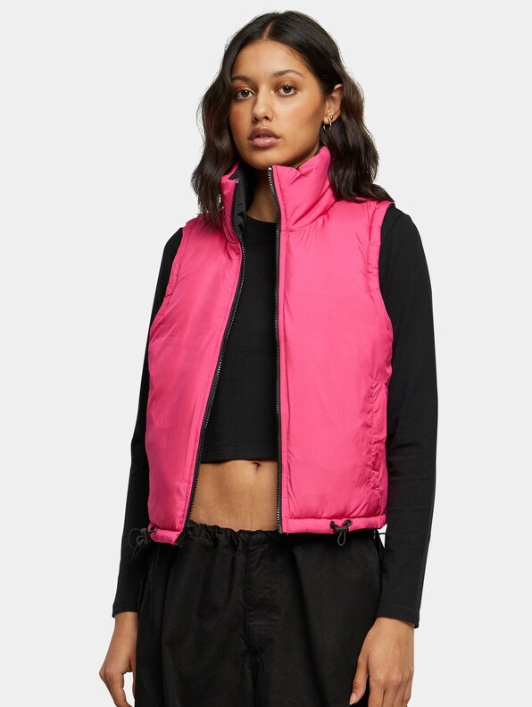 Ladies Reversible Cropped Puffer Vest-2