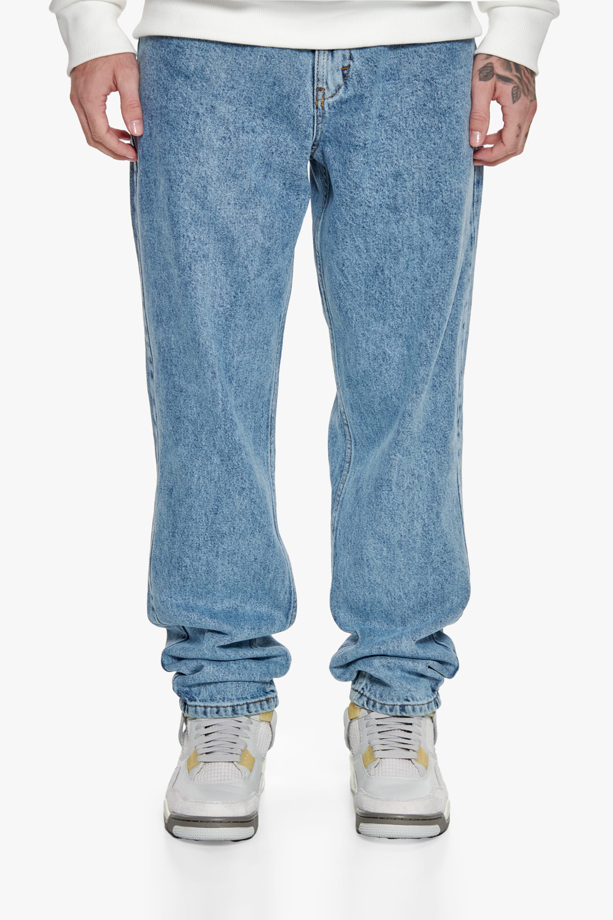Dropsize Loose Fit Jeans Mannen op kleur blauw, Maat L