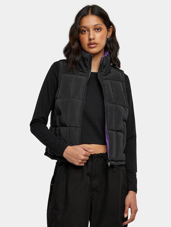 Ladies Reversible Cropped Puffer Vest-1