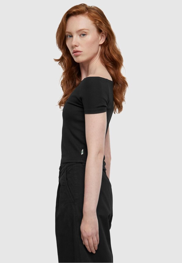 Ladies Organic Off Shoulder Rib Tee-2