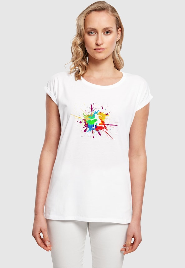 Ladies Color Splash Player Extended Shoulder Tee-0