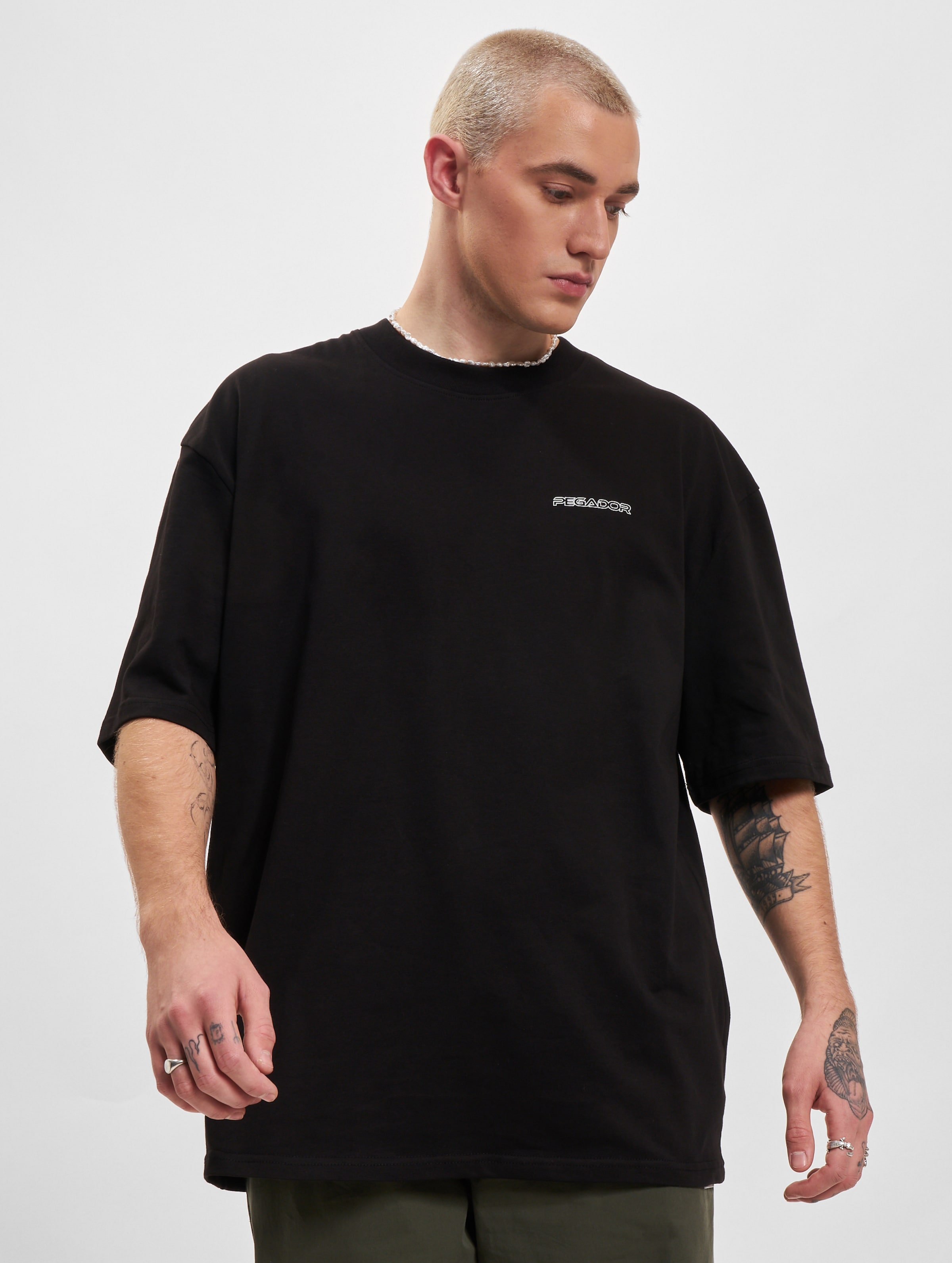 PEGADOR Illion Oversized T-Shirt Mannen op kleur zwart, Maat XL