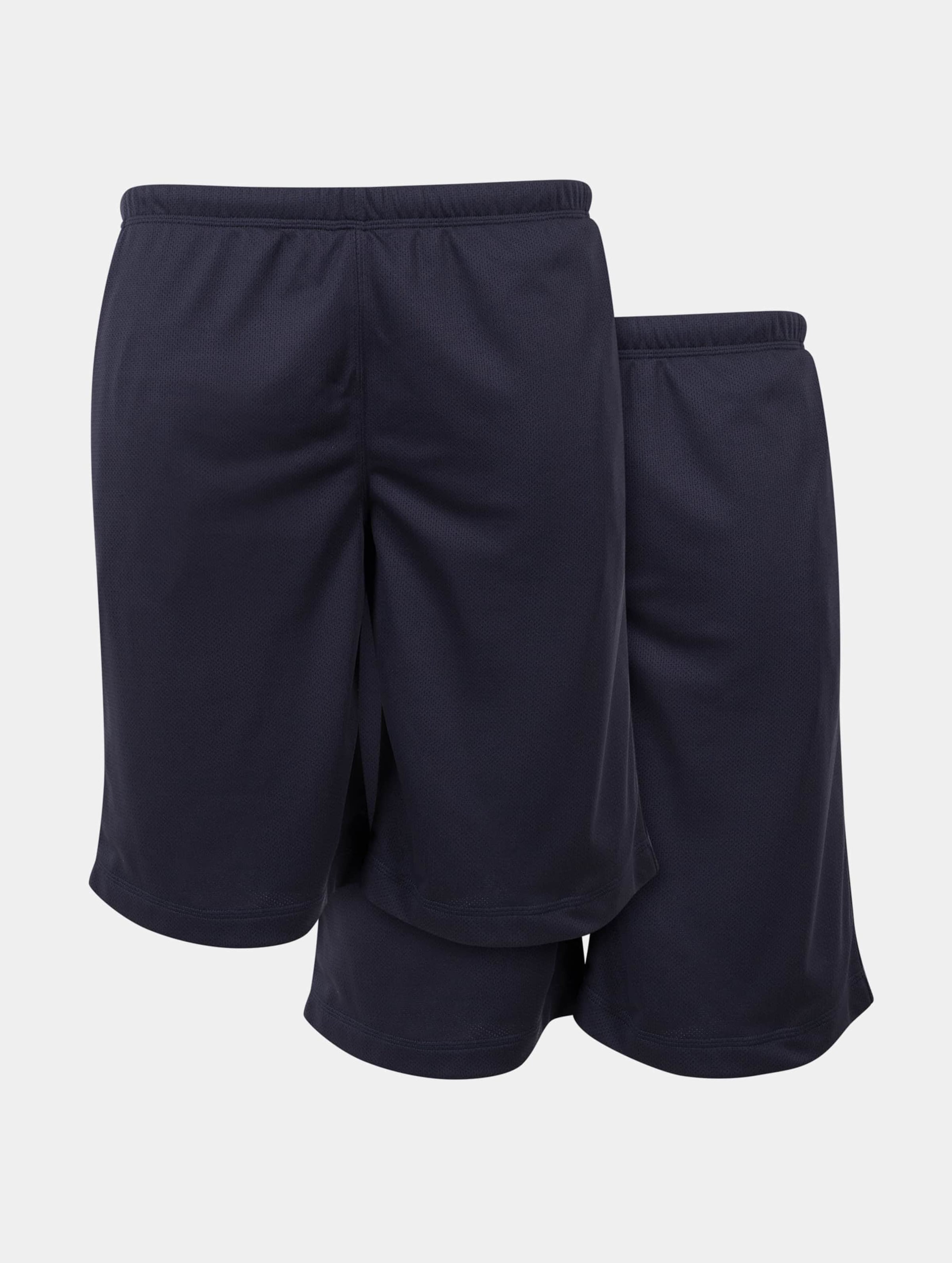 Build Your Brand Mesh Shorts 2-Pack Mannen op kleur blauw, Maat L