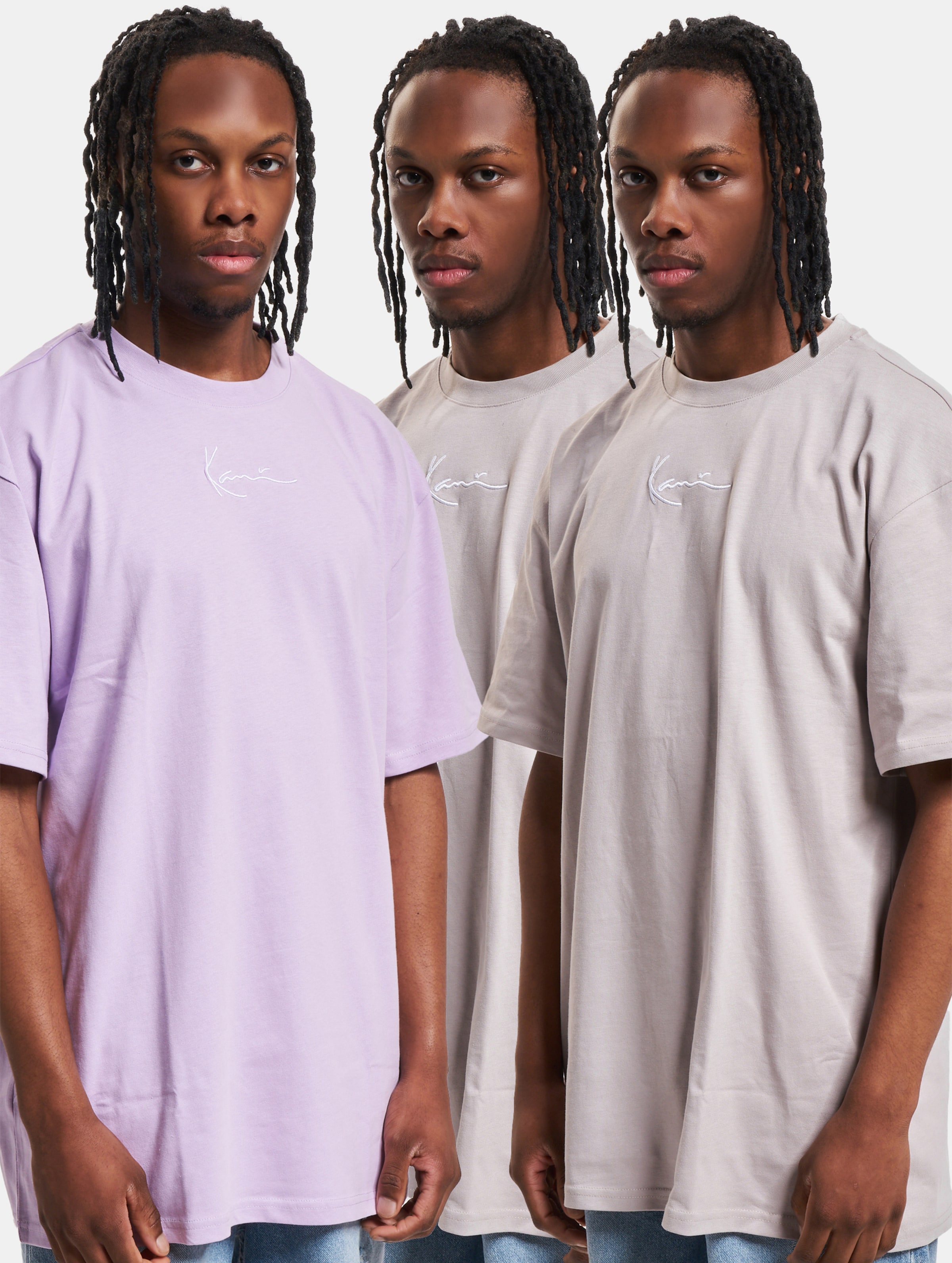 Karl Kani Small Signature 3-Pack Essential T-Shirt Mannen op kleur roze, Maat XXL