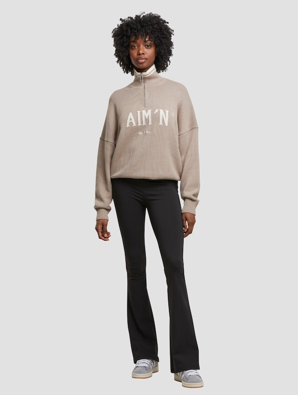 aim'n College Knitted Half Zip Pullover-3