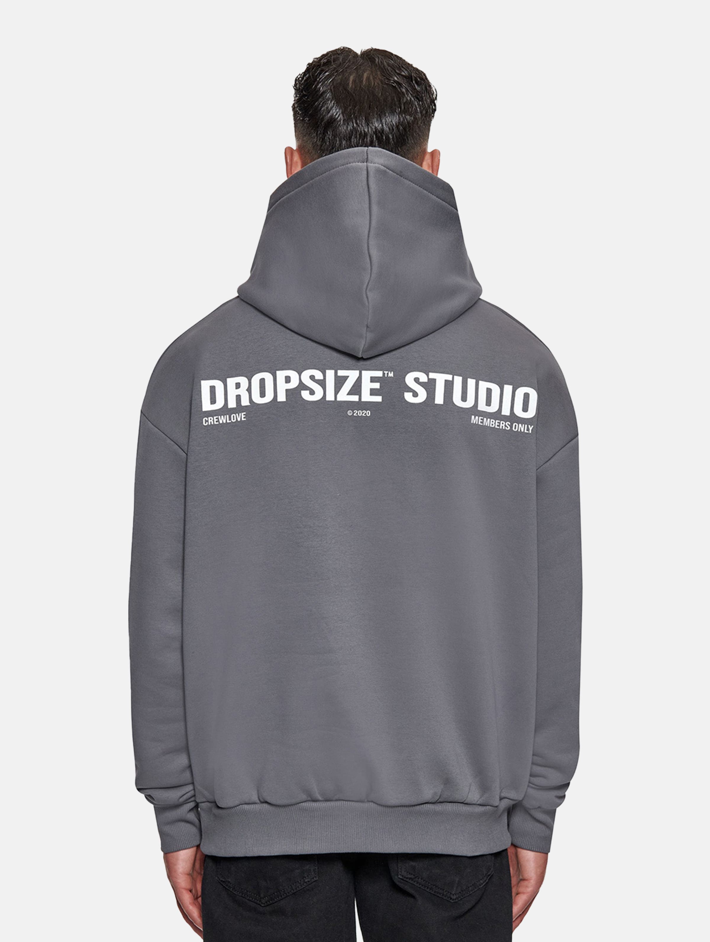 Dropsize Heavy Oversize Studio Hoodie op kleur grijs, Maat XS