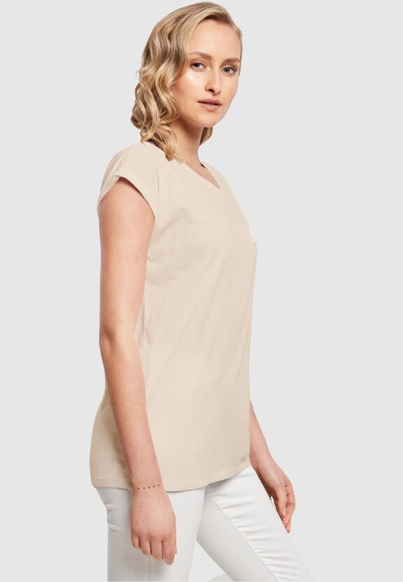 Ladies Flowers Bloom Extended Shoulder Tee-3
