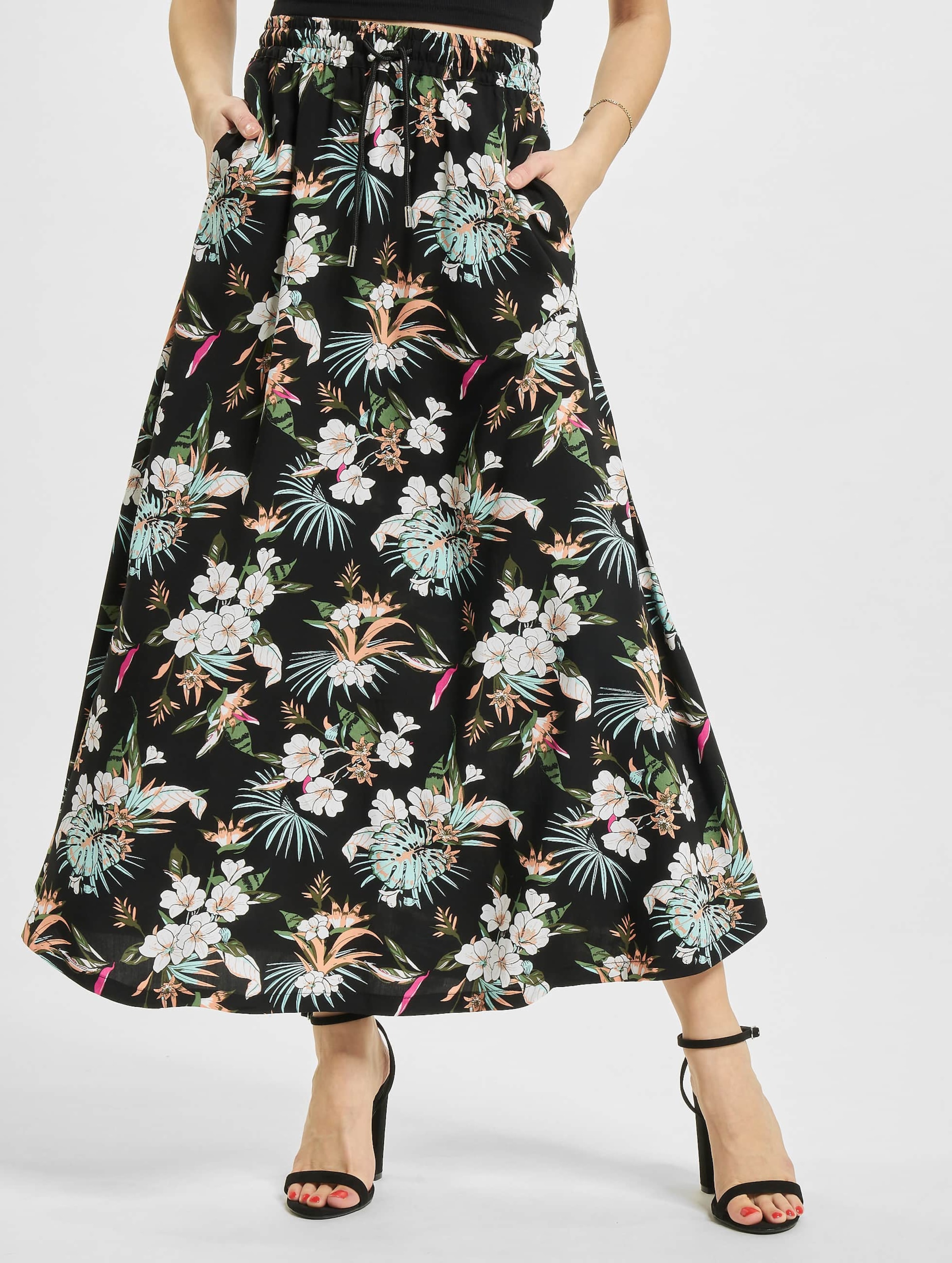 Black viscose outlet midi skirt