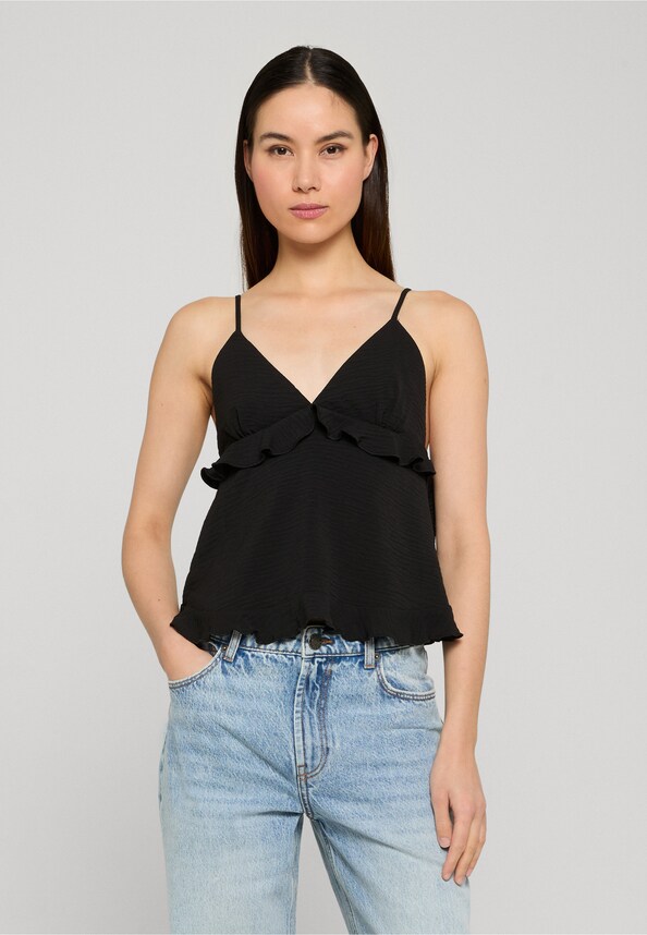 Ladies Ruffled Structured -0