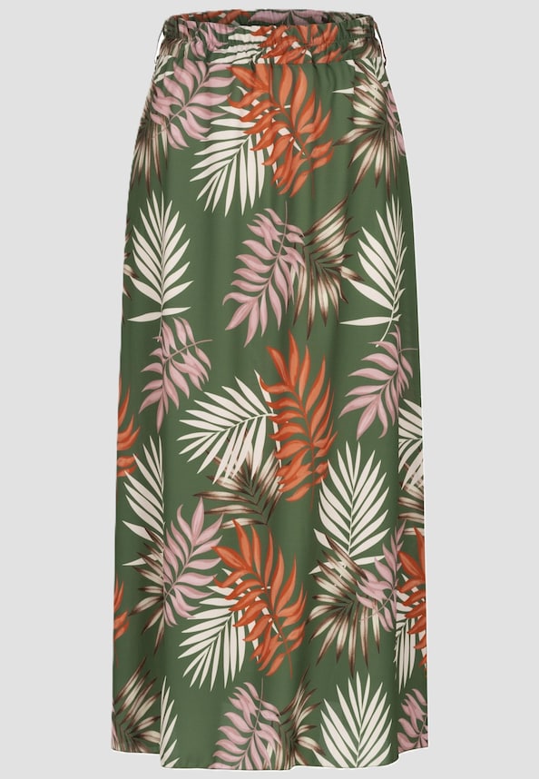 Cloud5ive Damen Longform Rock mit Allover Blätter Print-3