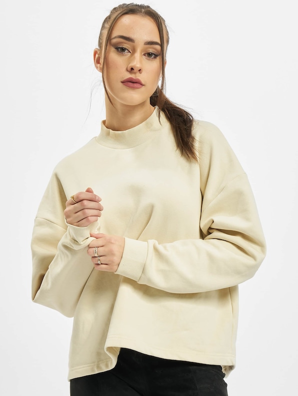 Ladies Oversized High Neck Crew -0