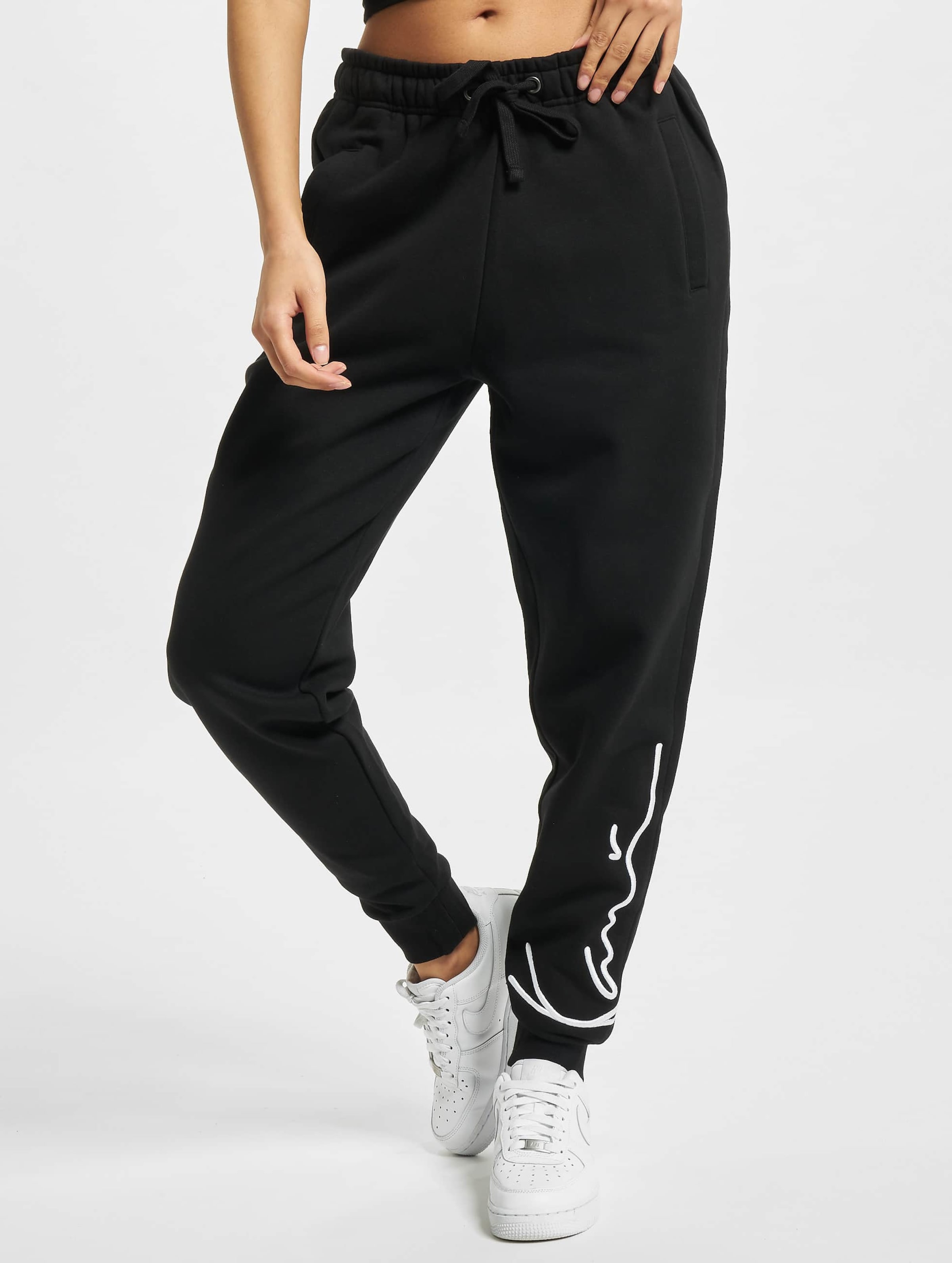 Karl Kani KKWQ32006BLK KK Signature Sweatpants black Vrouwen op kleur zwart, Maat XXS