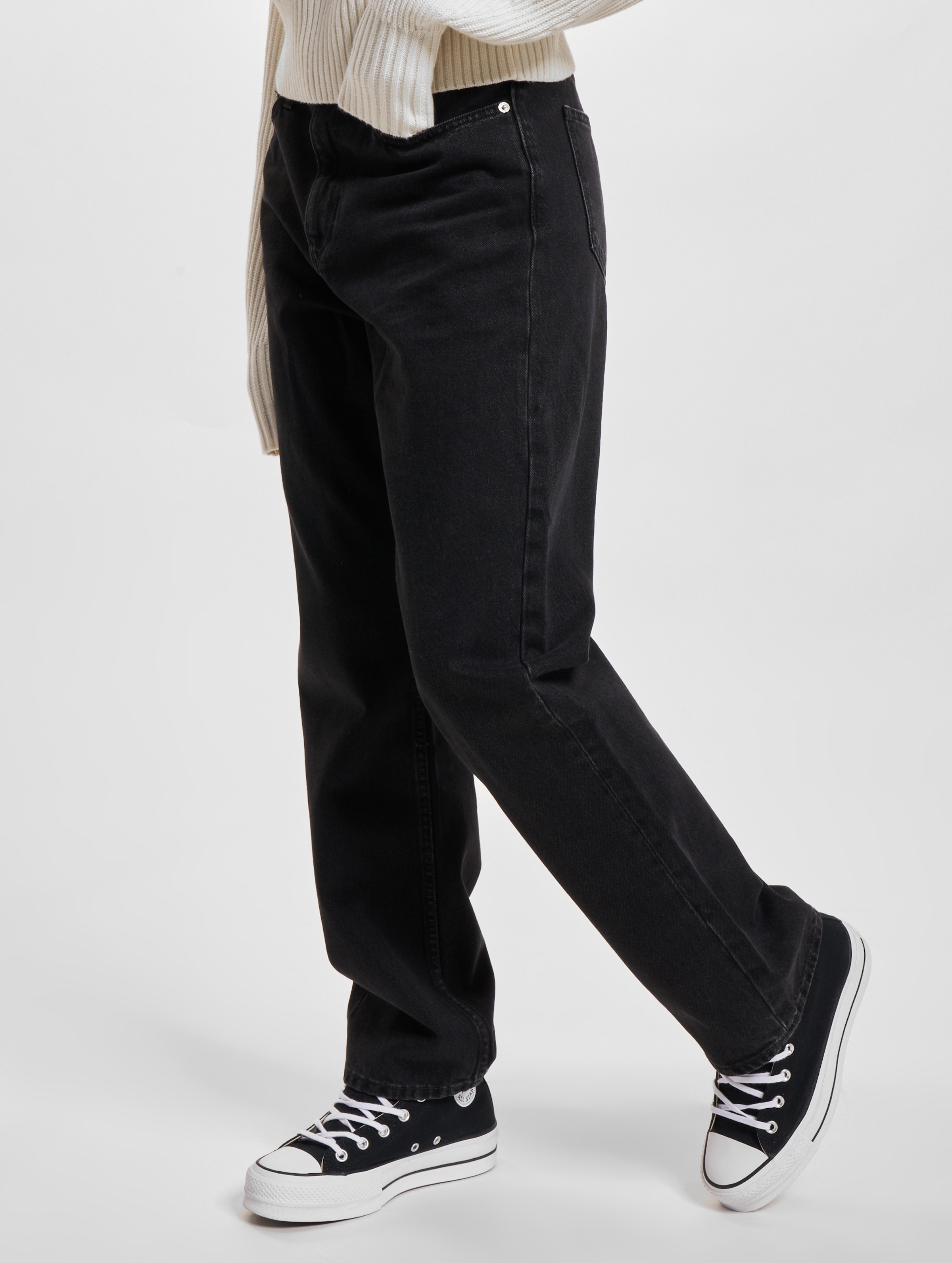Calvin Klein High Rise Straight Loose Fit Jeans Vrouwen op kleur zwart, Maat 3229