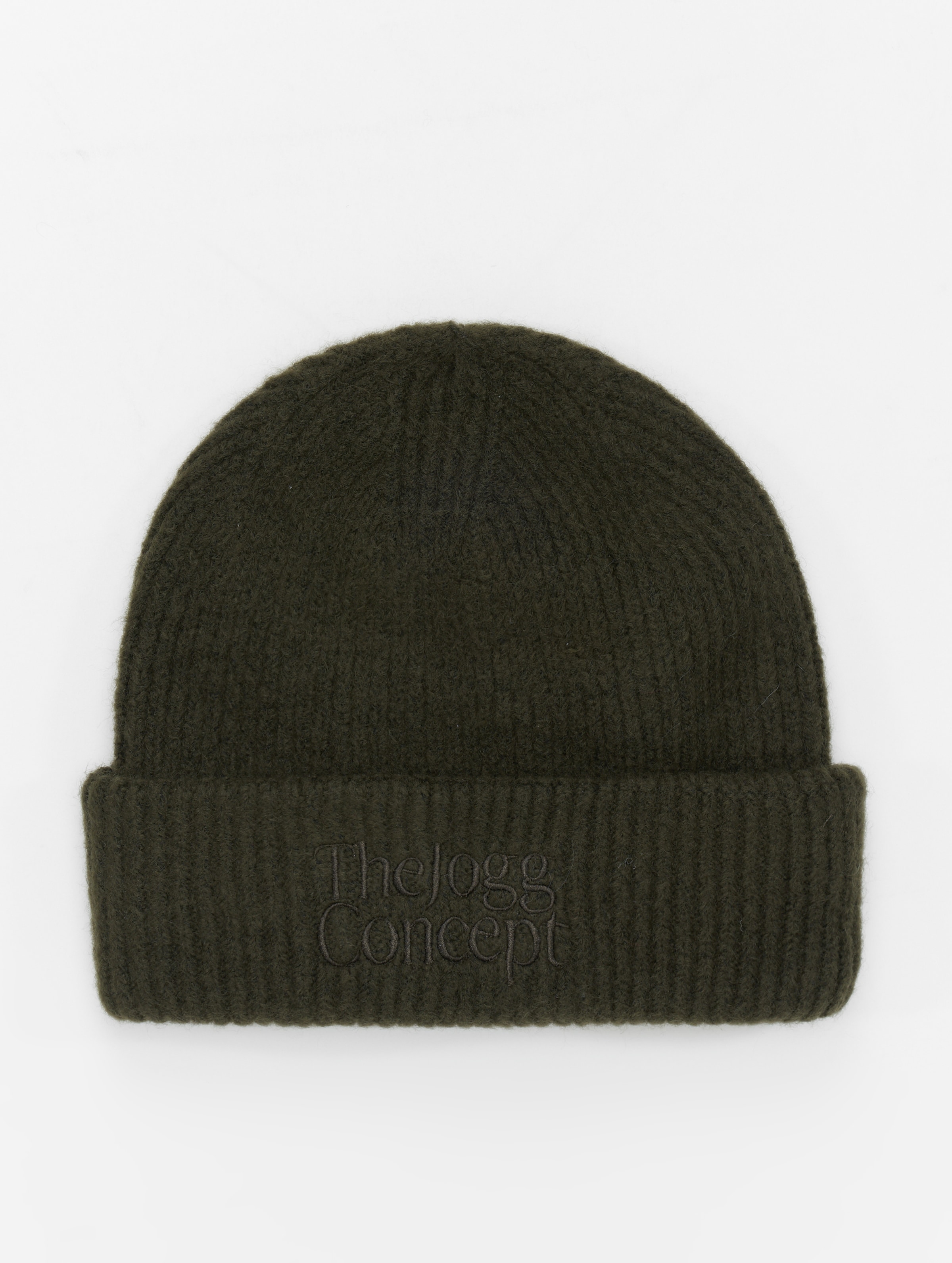 TheJoggConcept Viol Logo Beanie Männer,Unisex op kleur olijf, Maat ONE_SIZE