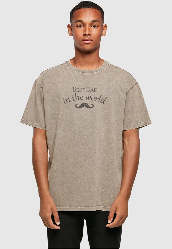 Fathers Day - Best dad in the world 2 Acid Washed Heavy Oversized-0