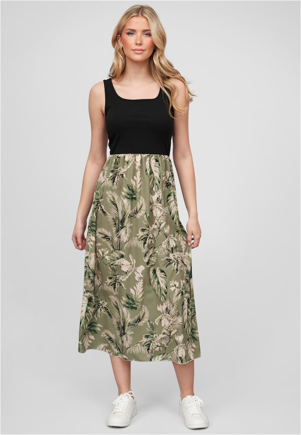 Cloud5ive Damen Maxi-Kleid 2-Tone mit Palmen Print-0