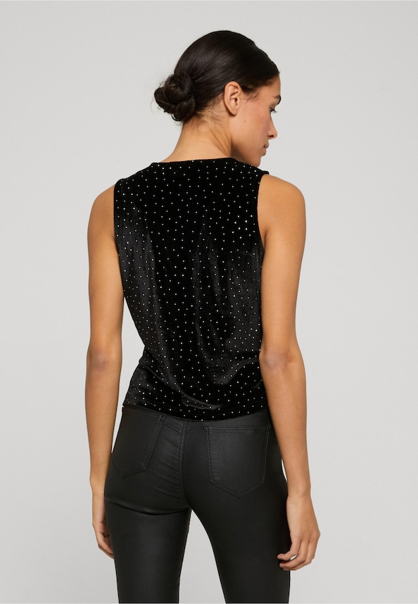 NMCAINS V-NECK VELVET STONE VEST-1