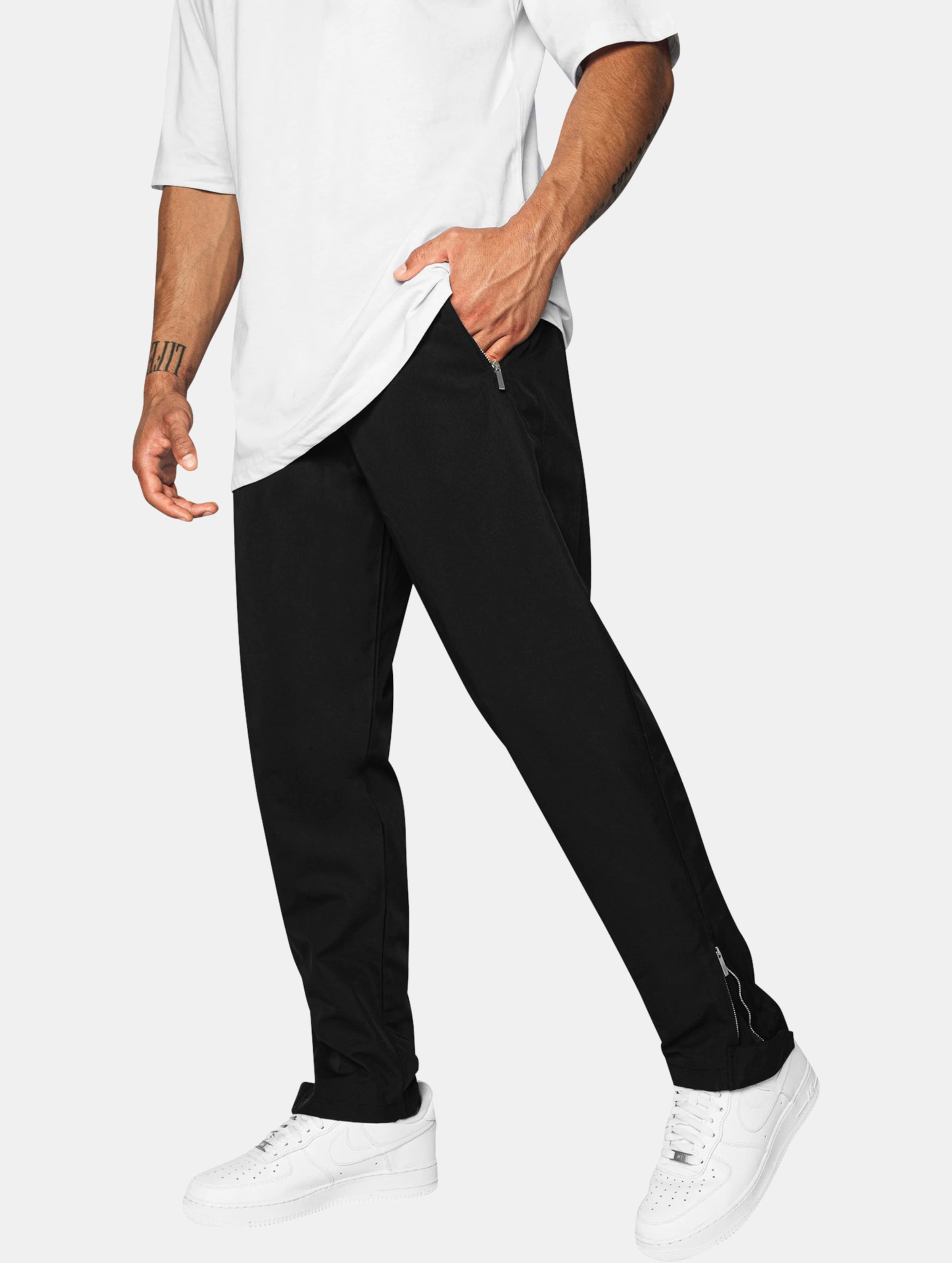 Dropsize Wide Track Pants Mannen op kleur zwart, Maat S