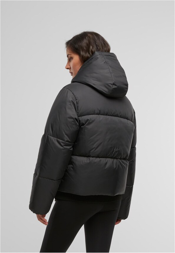 Ladies Hooded Collar Puffer Jacket-1