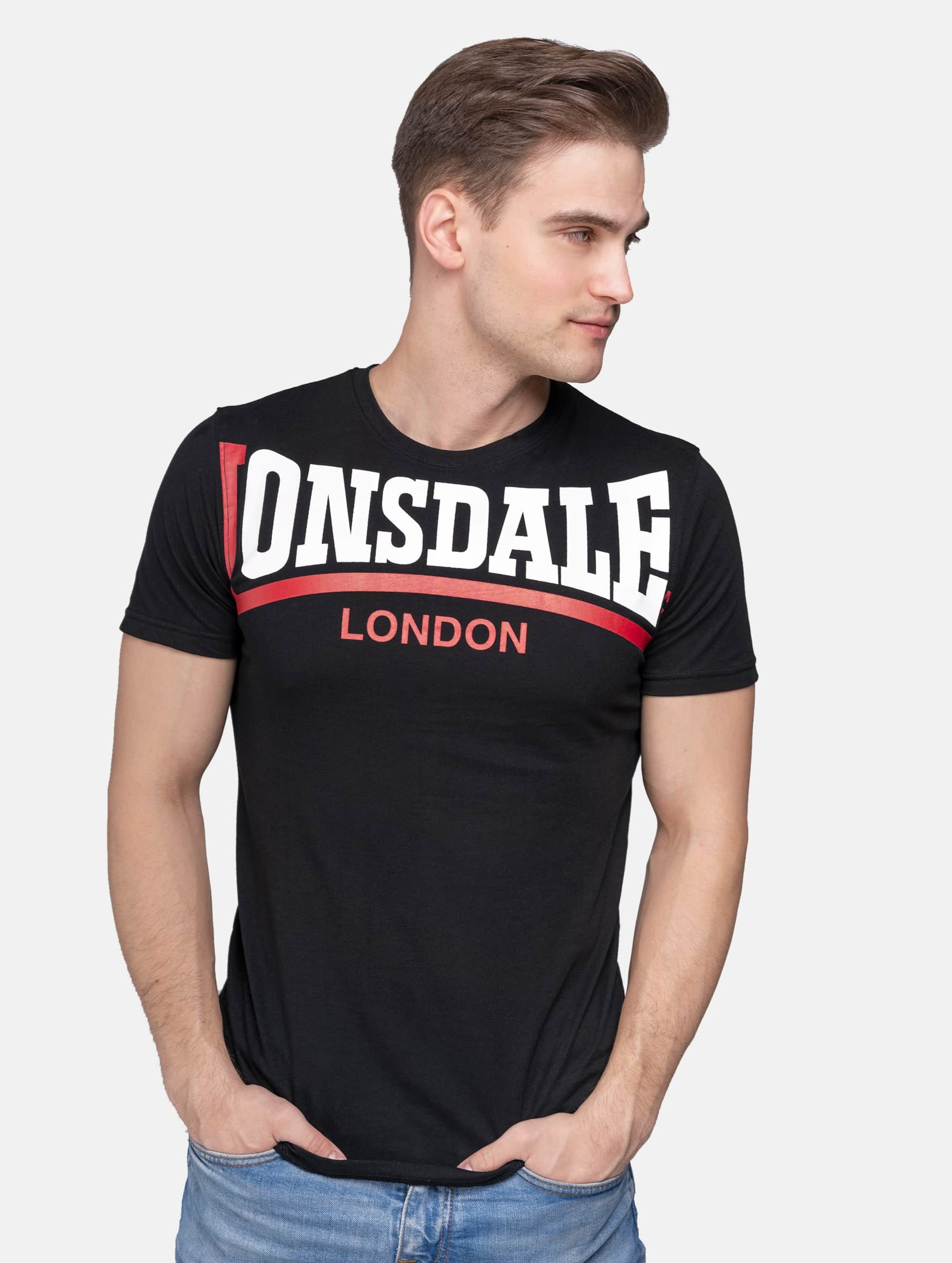 Lonsdale London Creaton T-Shirt Männer,Unisex op kleur zwart, Maat 4XL