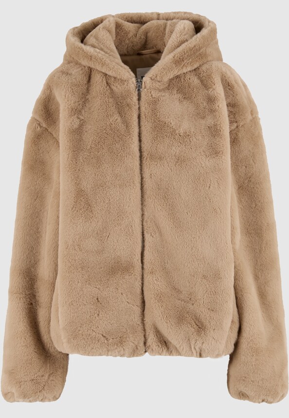 Full Zip Faux Fur Hoodie-4