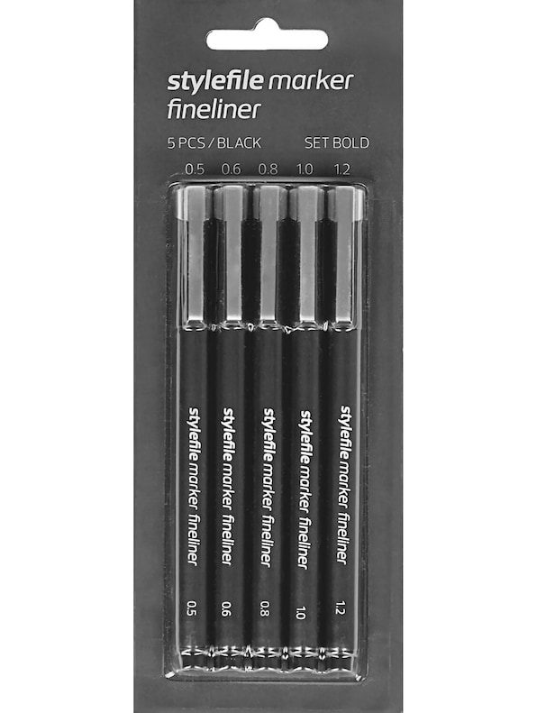 Fineliner Bold 5pcs black-1