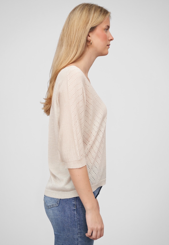 Cloud5ive Damen 3/4 Arm Top mit Fledermausärmeln und Lochmuster-3